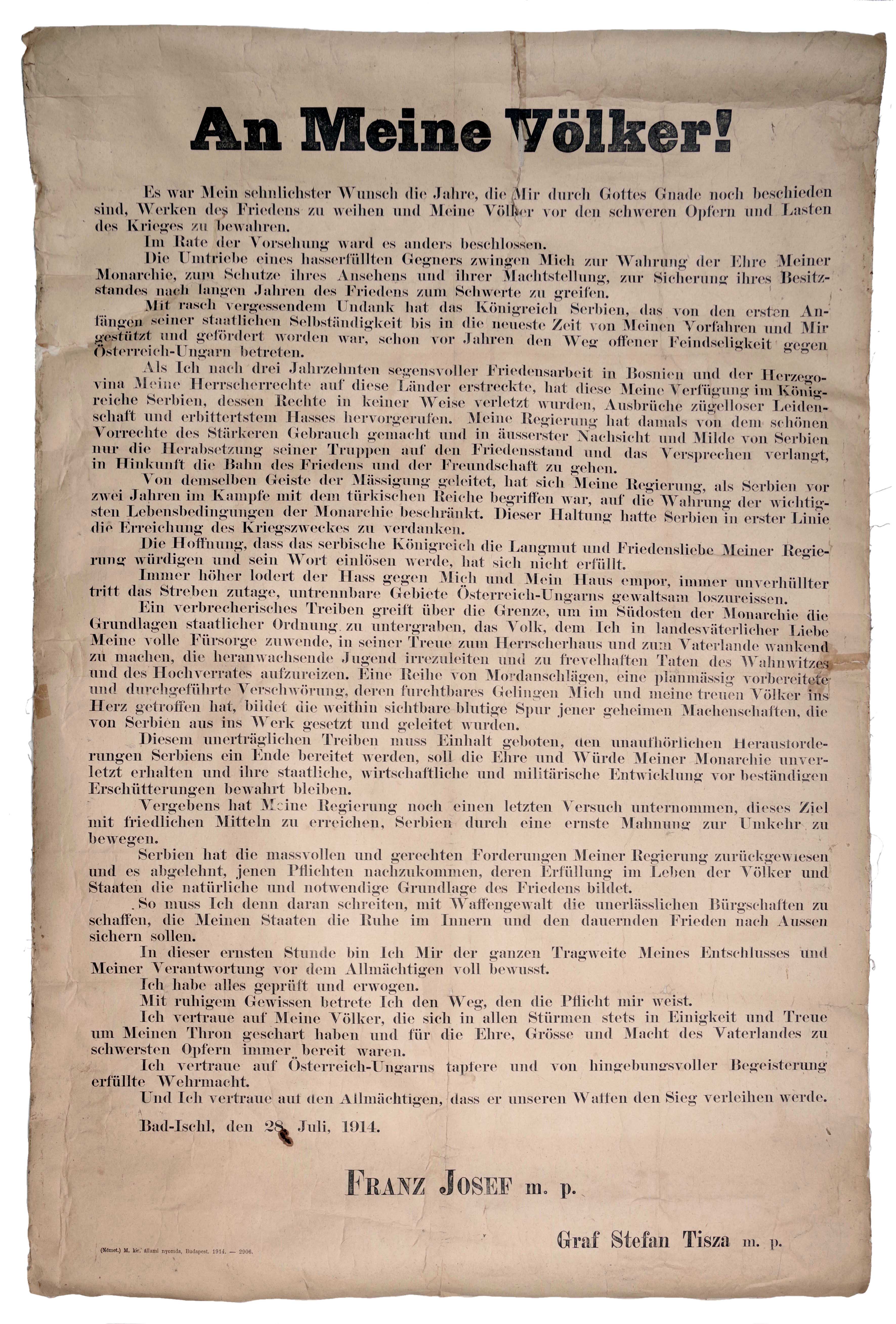 Patriotický gobelín a manifest "Mým národům" — 2