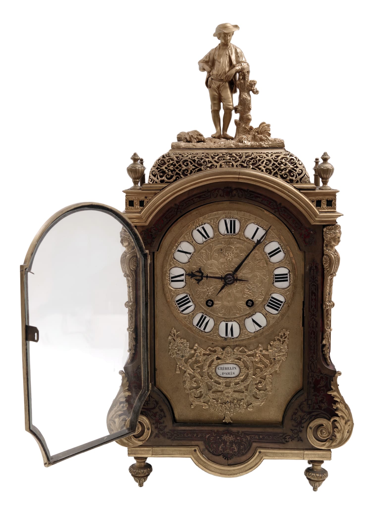 Francouzské stolní hodiny zdobené technikou Boulle, Nicolas Gribelin — 2
