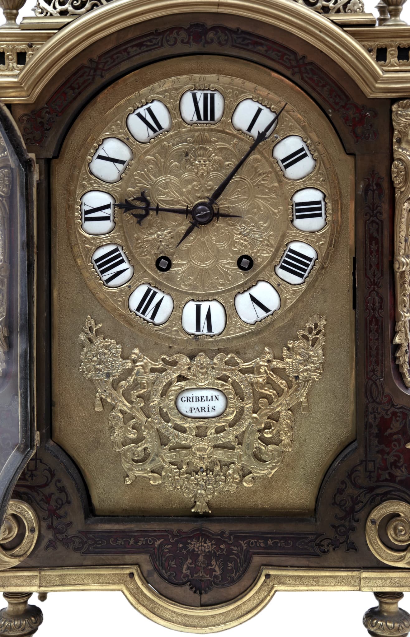 Francouzské stolní hodiny zdobené technikou Boulle, Nicolas Gribelin — 3