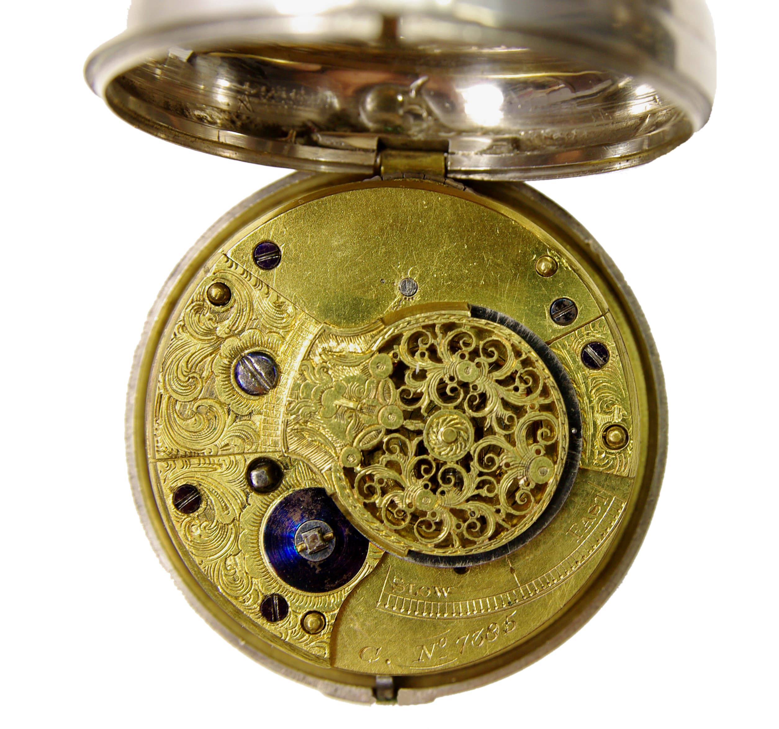 Kapesní hodinky s vřetenovým krokem a stříbrným vnějším pouzdrem — 2