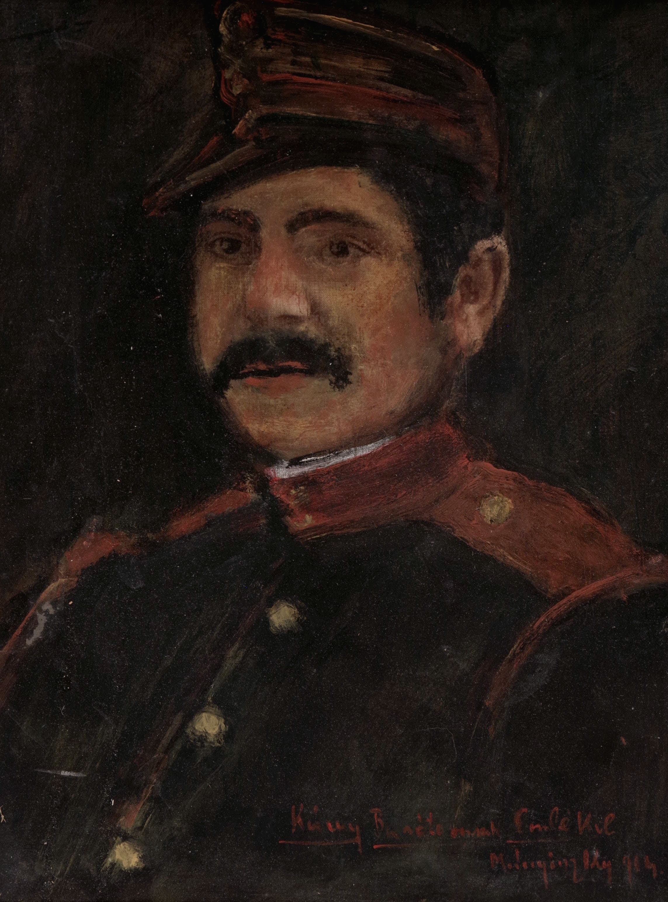 Portrét vojáka v rakouské uniformě, Ladislav Medňanský — 2
