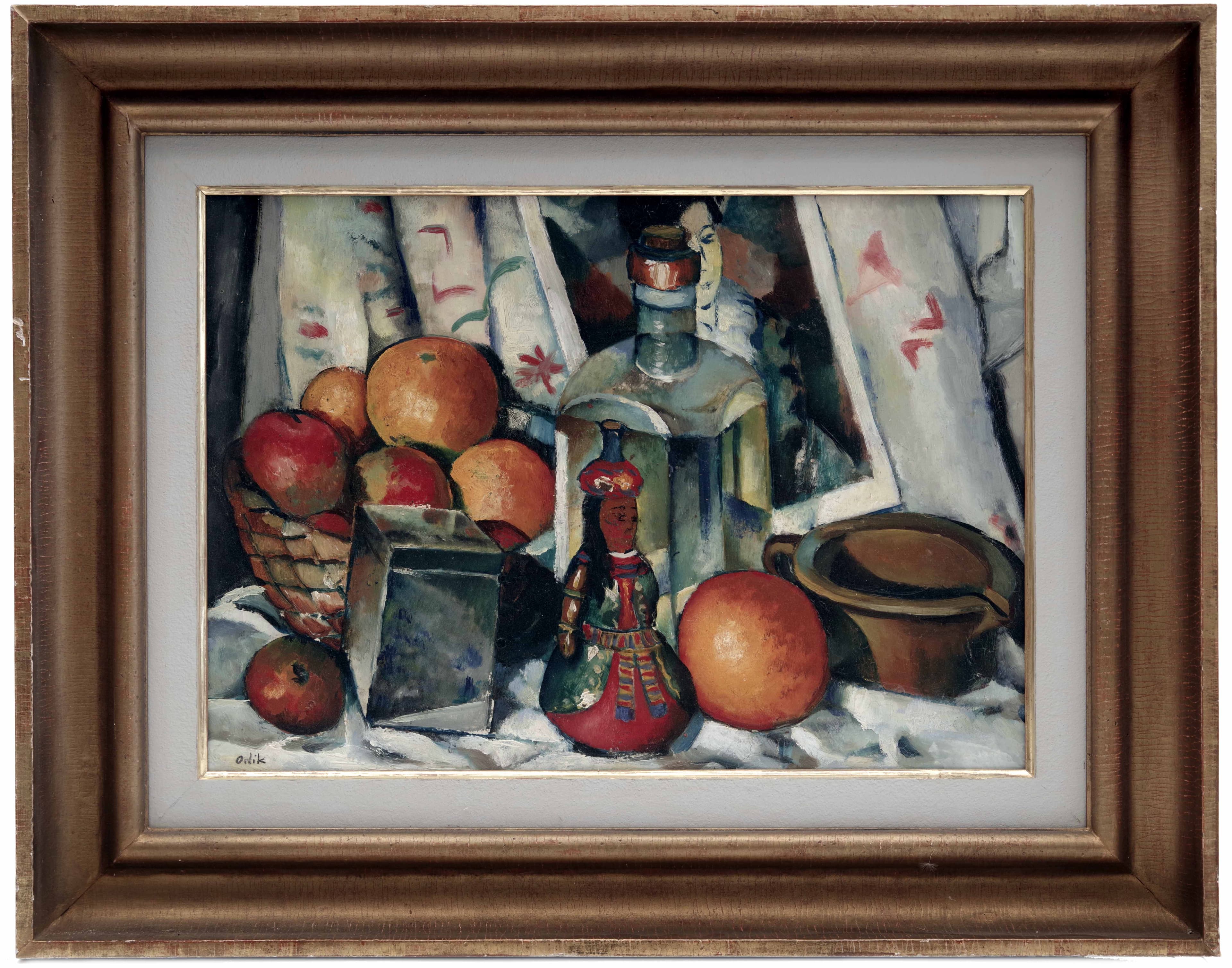 Zátiší s ovocem a lahví, Emil Orlik