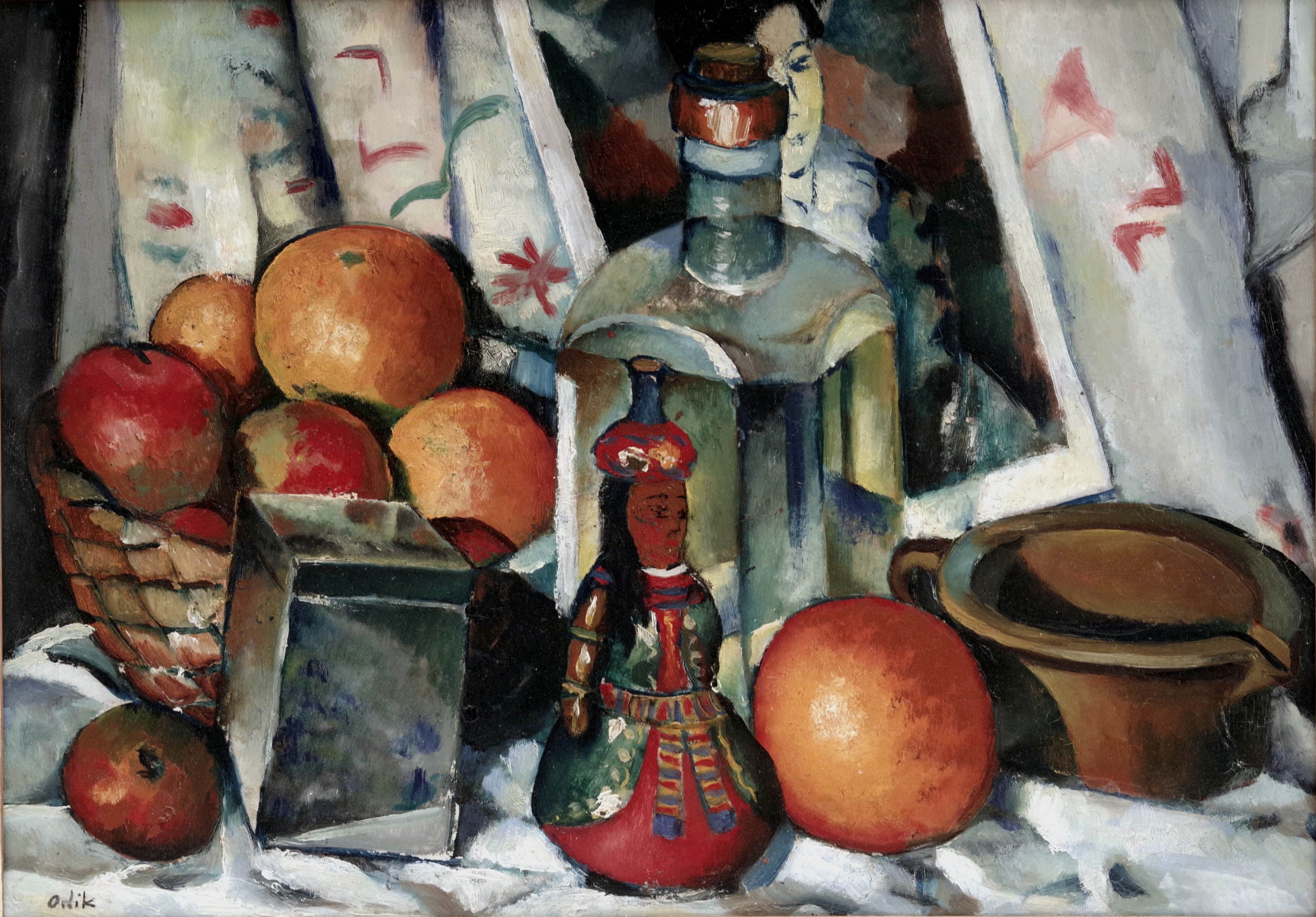 Zátiší s ovocem a lahví, Emil Orlik — 2