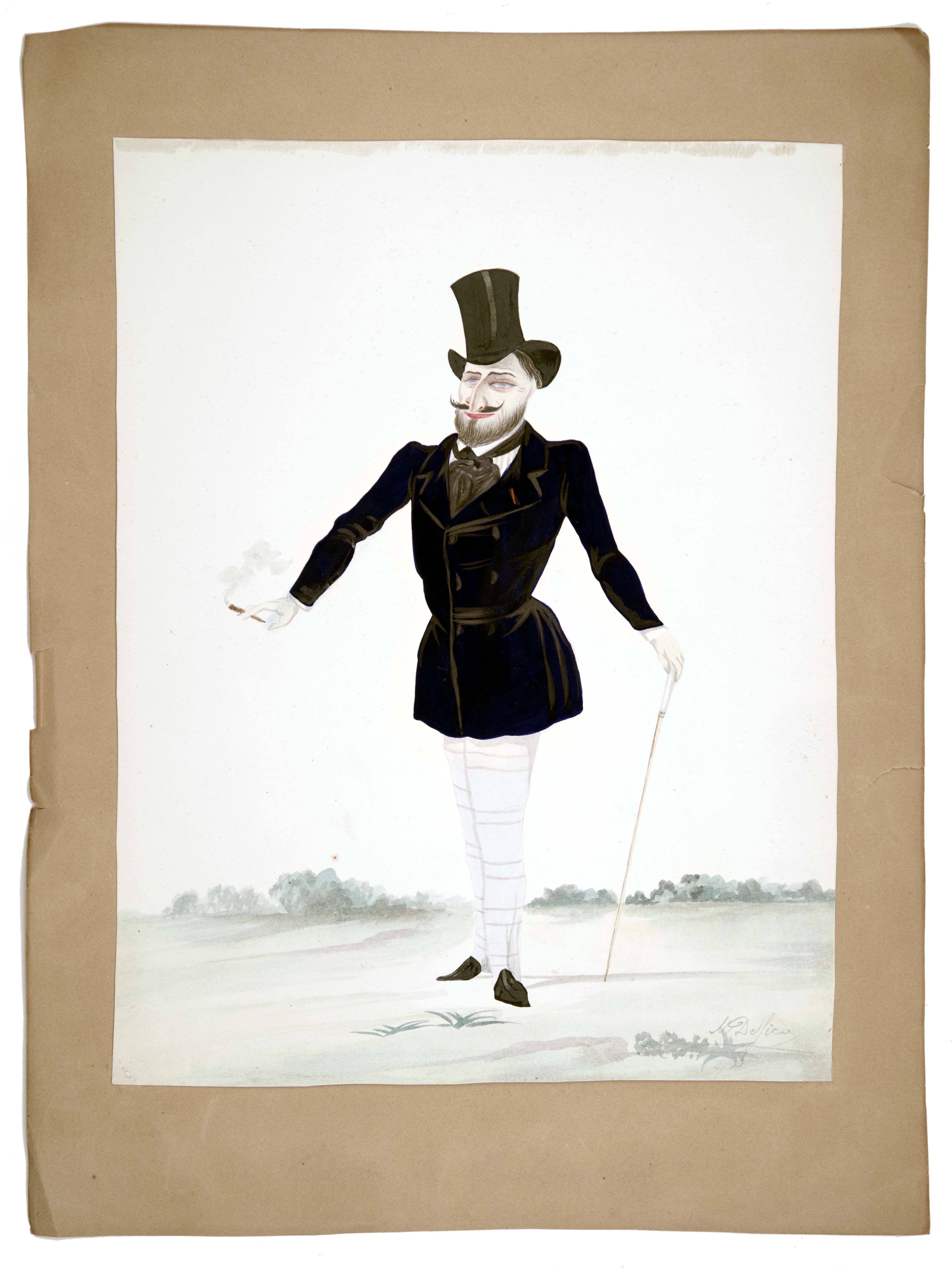 Karikatura - Baron de Belcastel, Melchiorre Delfico