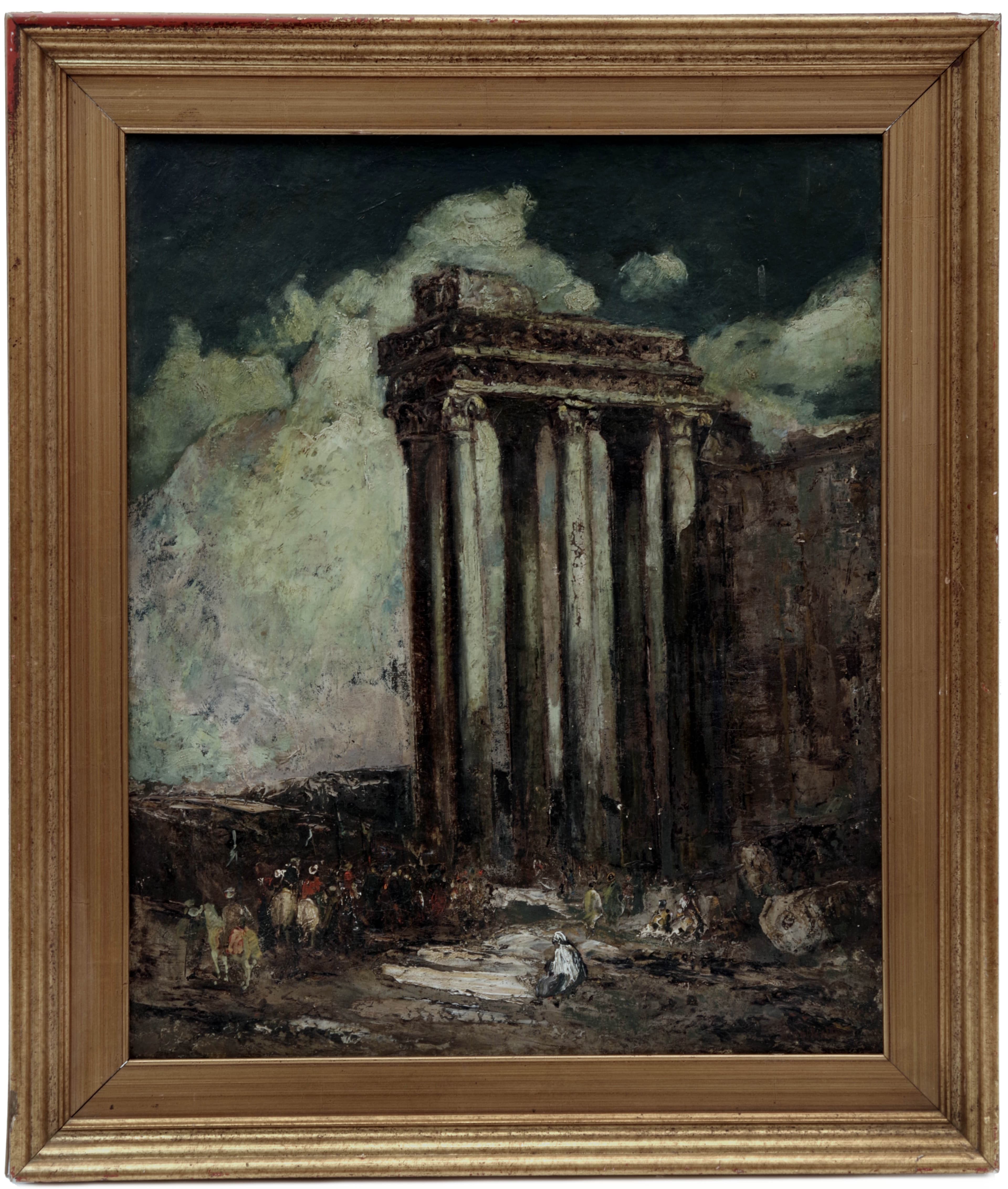 Řecký chrám s figurální stafáží, Adolphe Monticelli