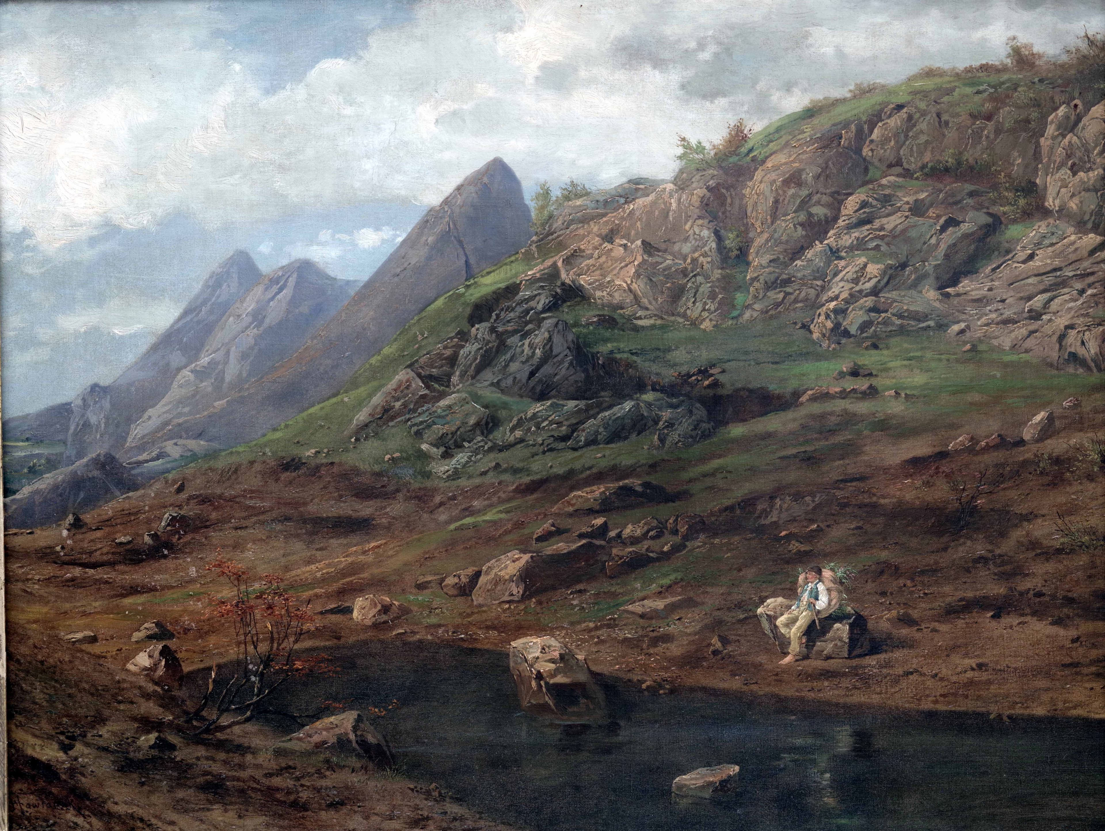 Horská krajina s figurální stafáží, Bedřich Havránek
