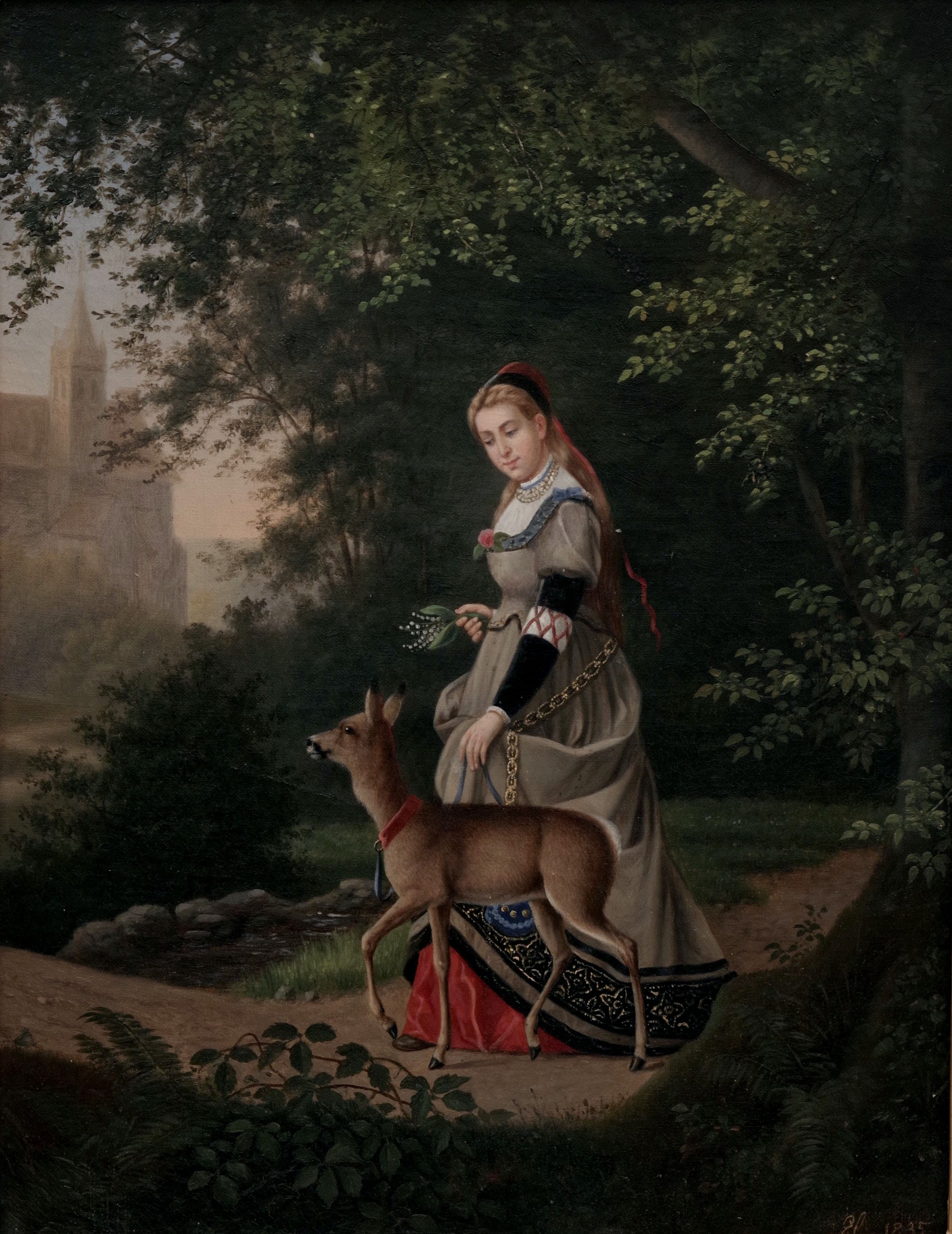Mladá aristokratka se srnou, Edwin Landseer (připsáno) — 2