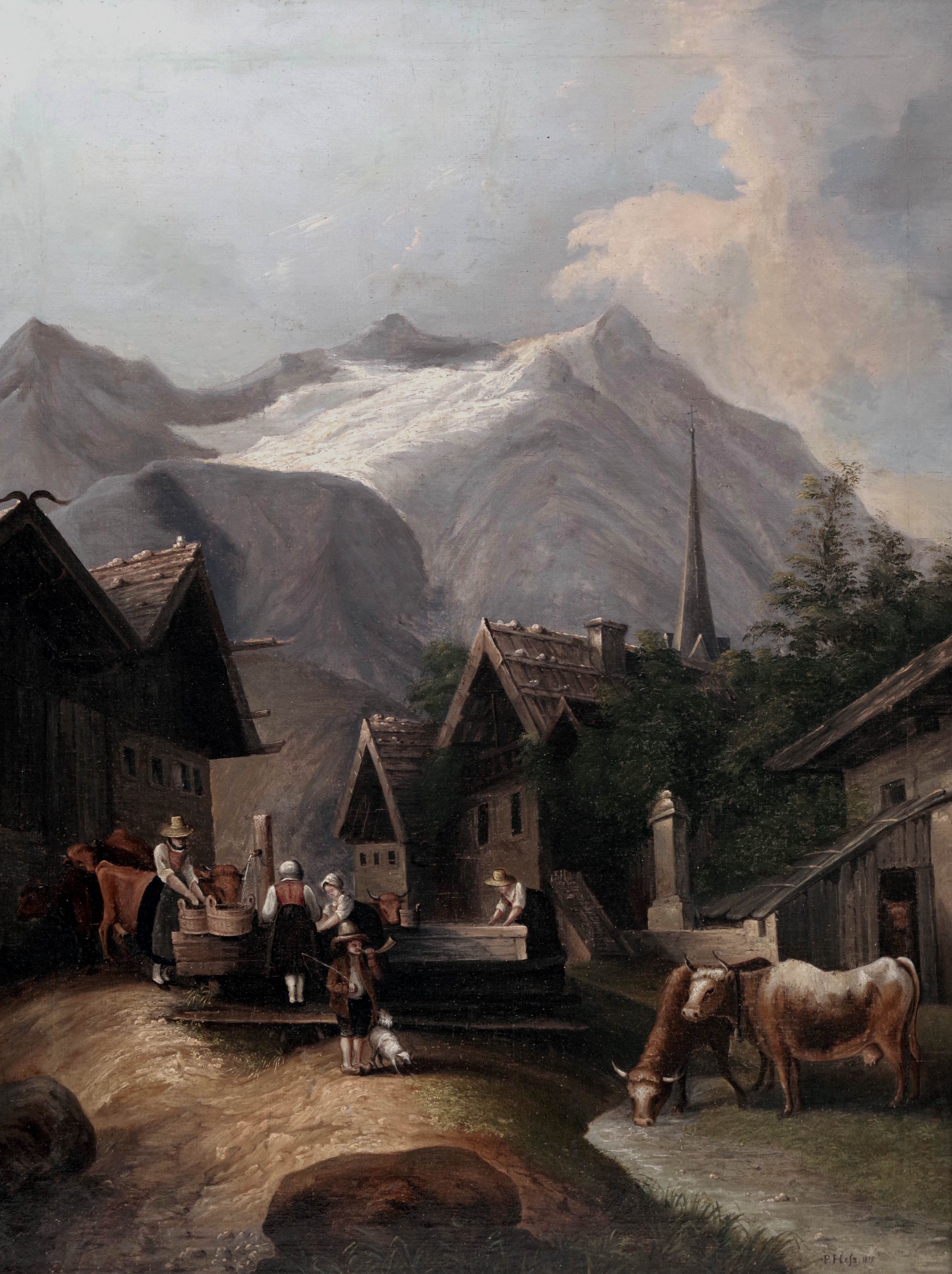 Alpská krajina s vesnicí, Peter Hess — 2