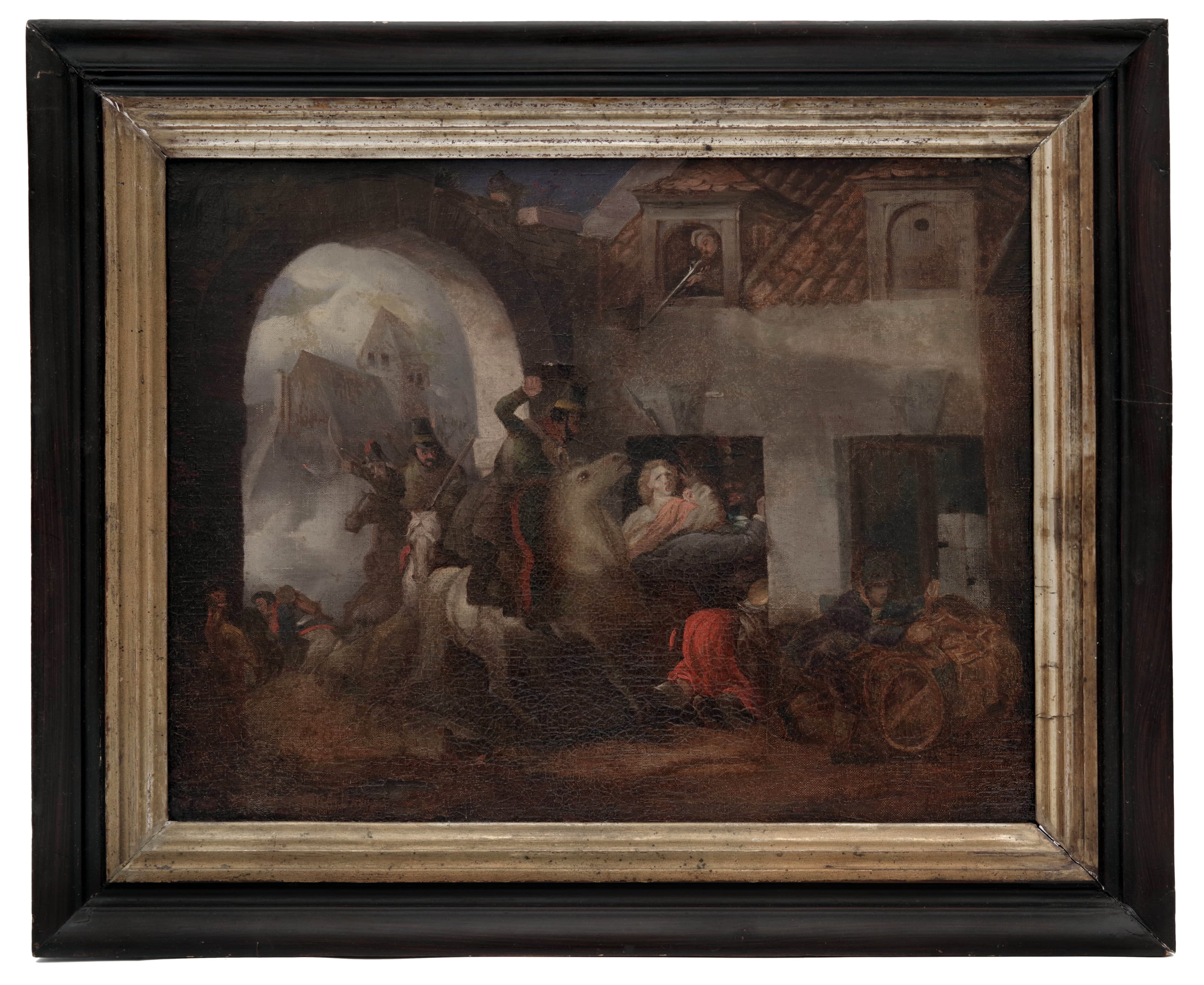 Pruští husaři útočí na francouzskou vesnici, Peter Heinrich Lambert von Hess (studie)