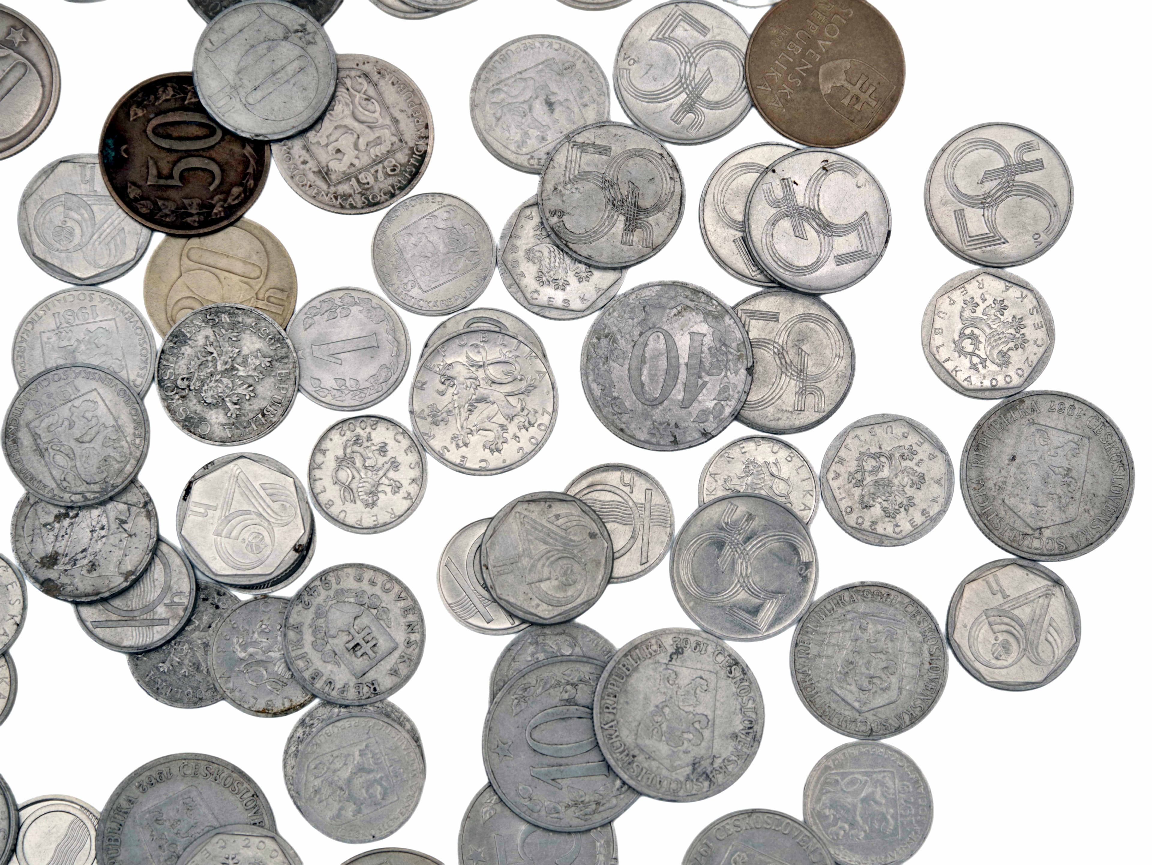 Československé, české  a slovenské mince, převážně 2. pol. 20. st., celkem 95 mincí — 5