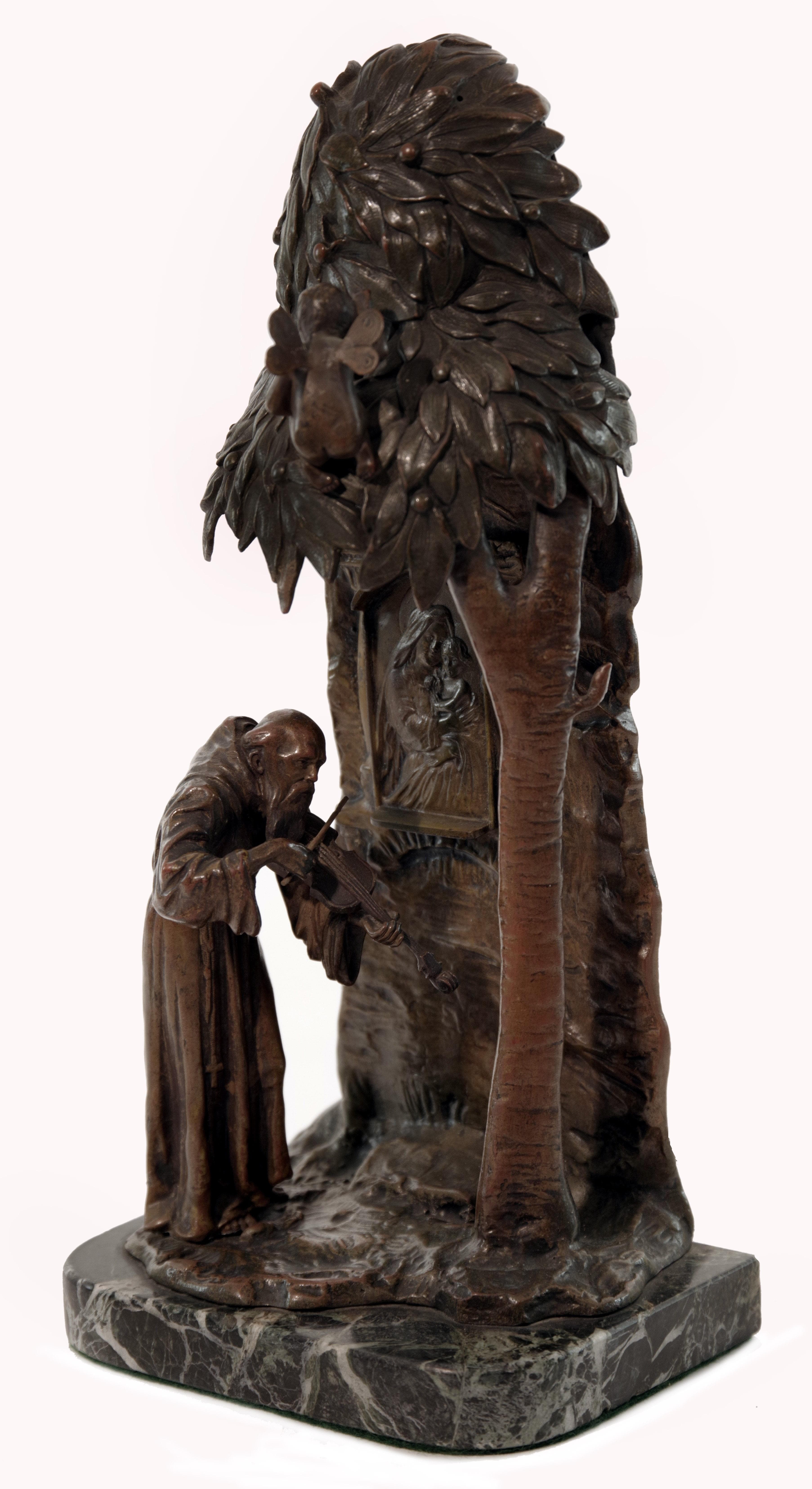 Figurální bronzová stolní lampa, Franz Sautner