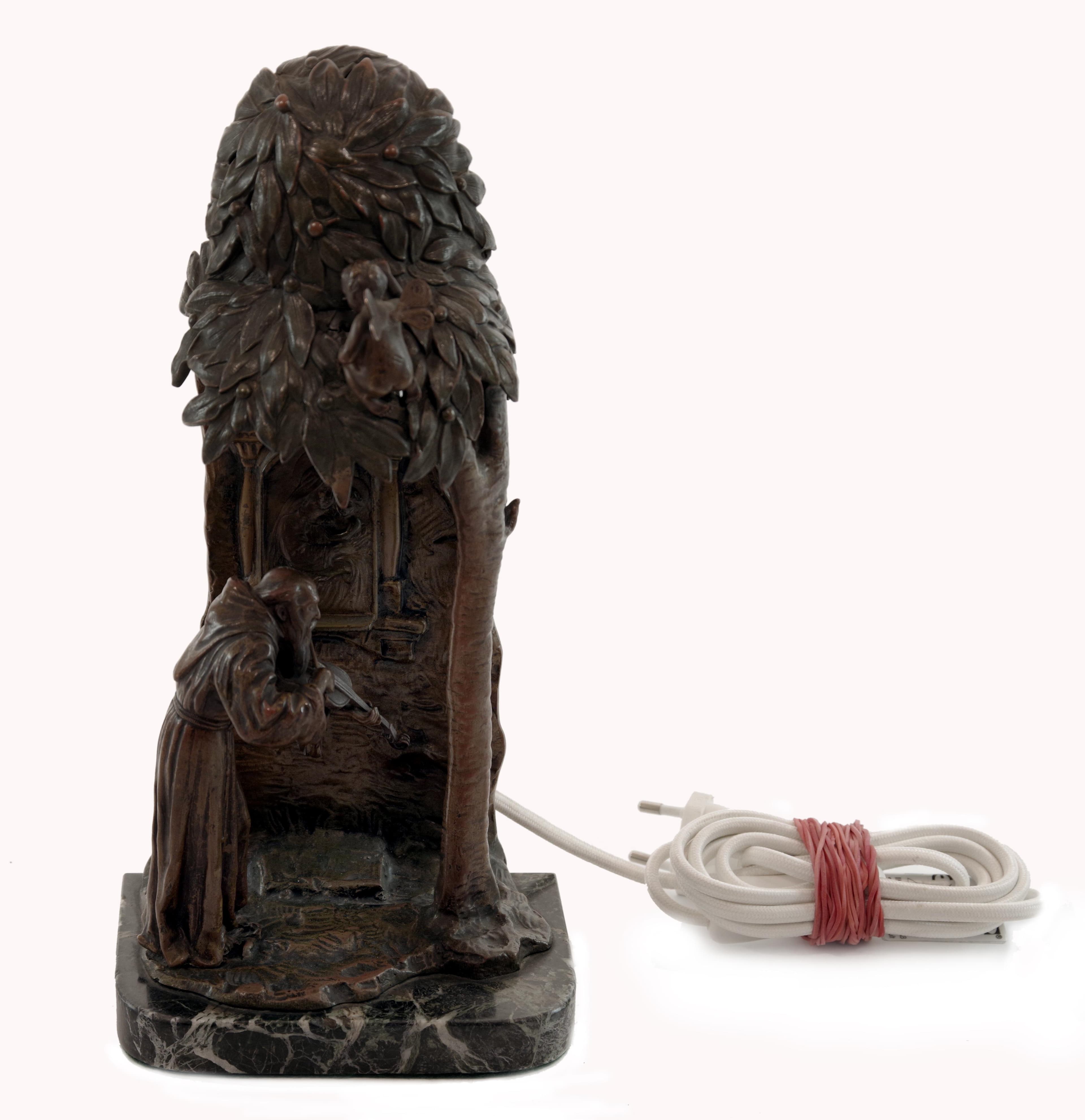 Figurální bronzová stolní lampa, Franz Sautner — 2