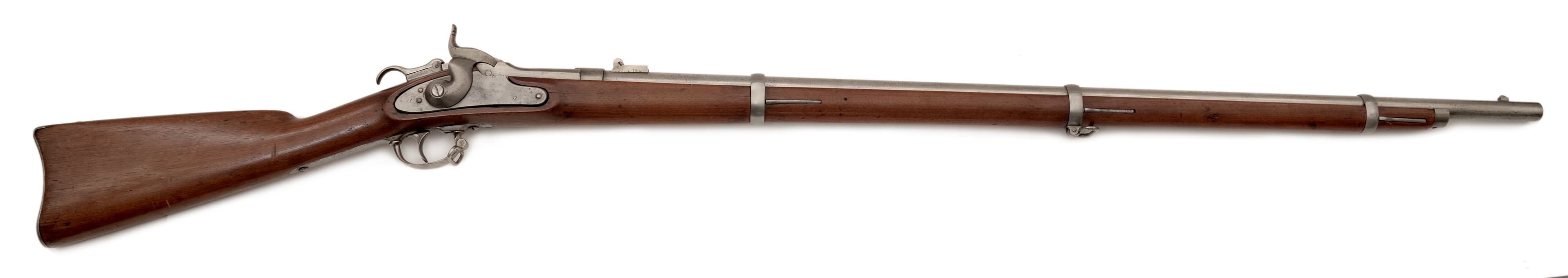 Vzácná pěchotní puška Amoskeag model 1863 (typ 2) konvertovaná na zadovku Roberts
